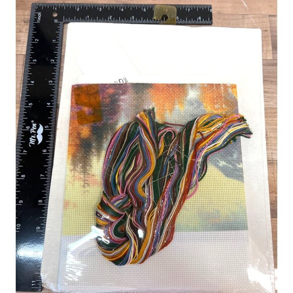 Thomas Kinkade Embellished Cross Stitch Kit "Valley Of Peace" 16"x12" Polyester/ - Picture 4 of 4